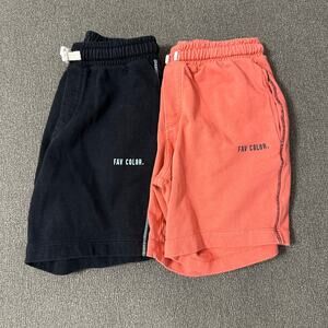 Lot of 2 Zara Kids Plush Shorts Size 8 Boys Black Orange Summer